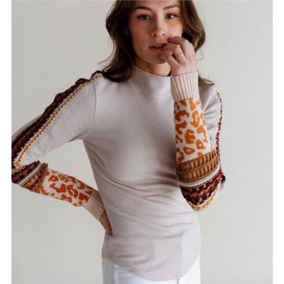 Free People | Women | Switch It Up Crochet Waffle Knit Mock Neck Top | Small - Picture 12 of 15